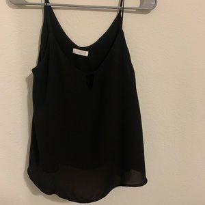 Lush silky black tank top